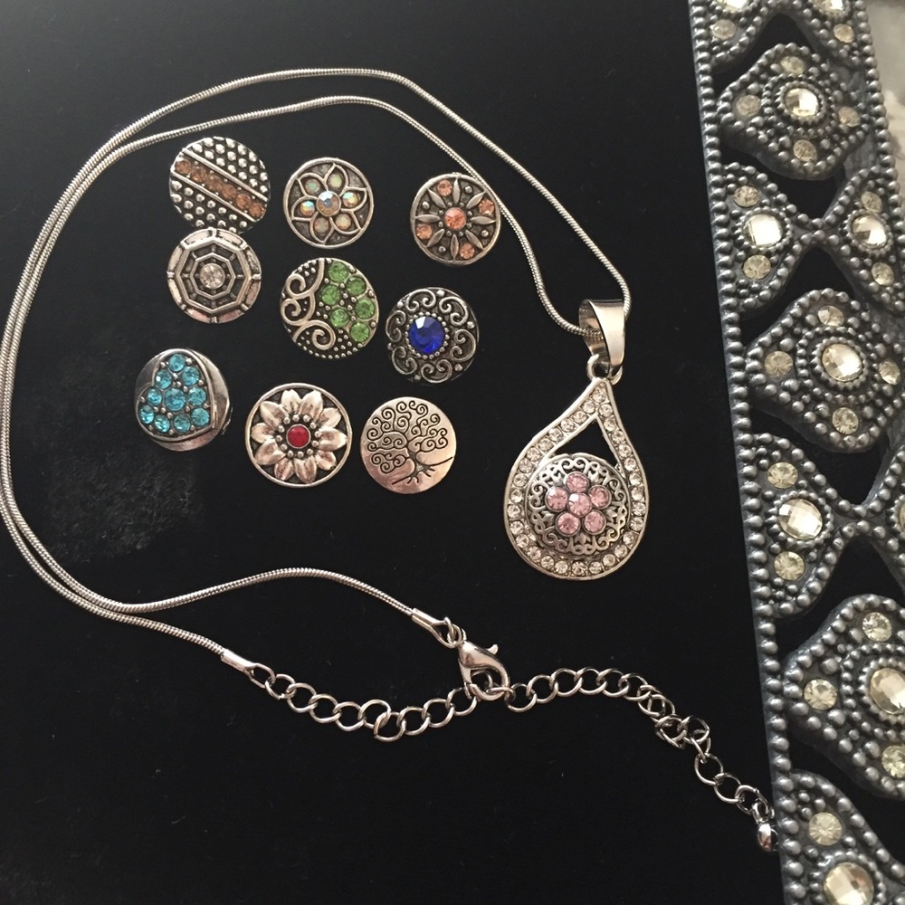 💎Stunning Rhinestone 12mm Snap Pendant Lot! NWOT